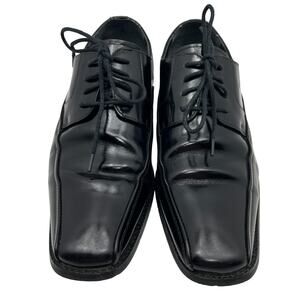 Giorgio Venturi 6214 Black Leather Upper Square Toe Derby Mens 7.5 Dress Shoes*